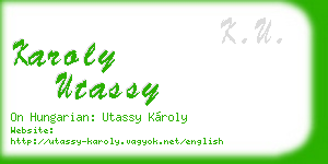 karoly utassy business card